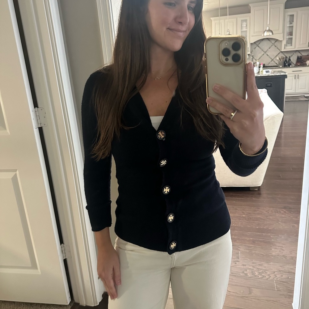 Tory Burch Navy Blue Cardigan